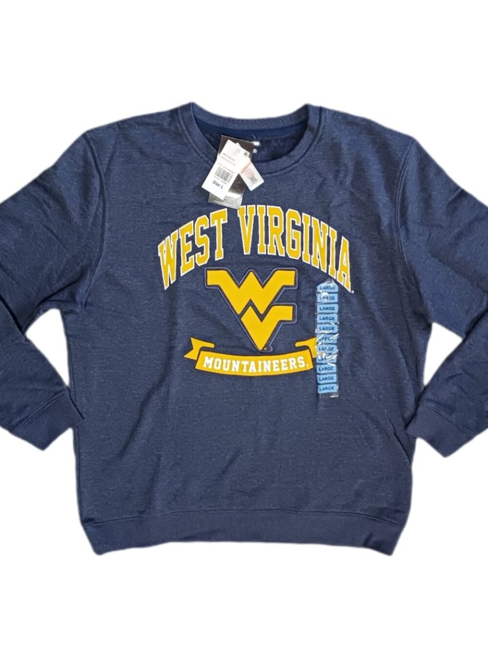 WVU West Virginia Mountaineers Mens Large Sweatshirt Captivating Apparel Blue
